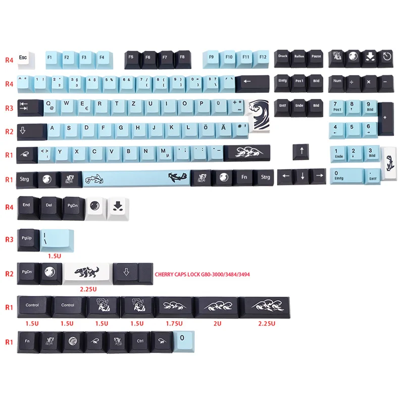 GMK Mizu Keycaps DE/ES/FR/US/JP/RU/KR Layout Cherry Profile PBT Keycap For DZ60/GK61/68/71/84/87/96/980/108 Keyboard