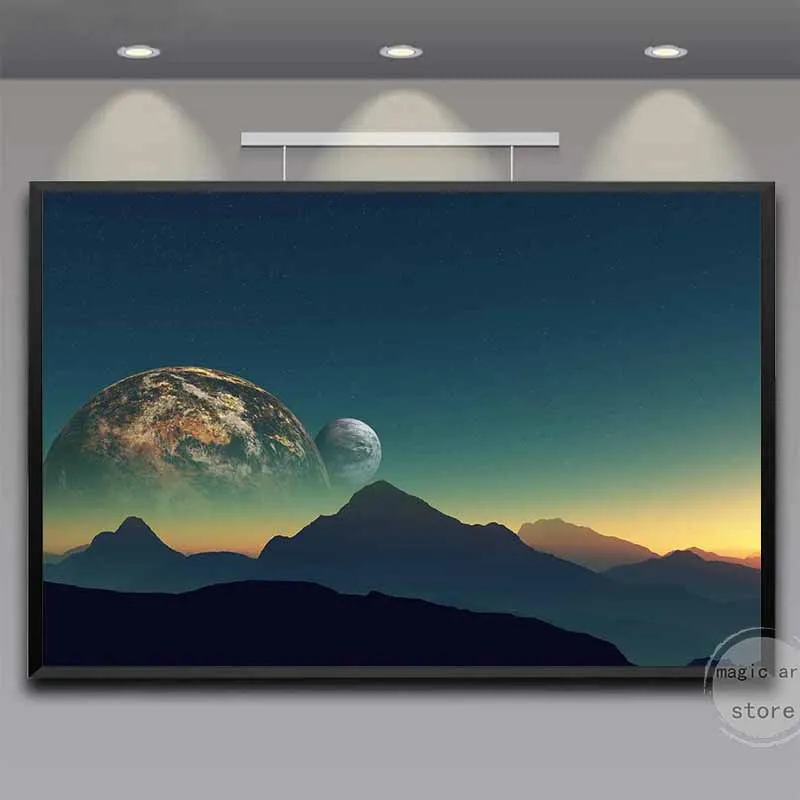 Абстрактная земля Луна Вселенная Галактика космический пейзаж художественные