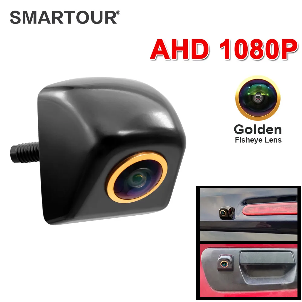 

Smartour Golden Fisheye объектив 1920x1080P HD AHD автомобильная камера заднего вида вертикальная установка металлический корпус черная автомобильная камера