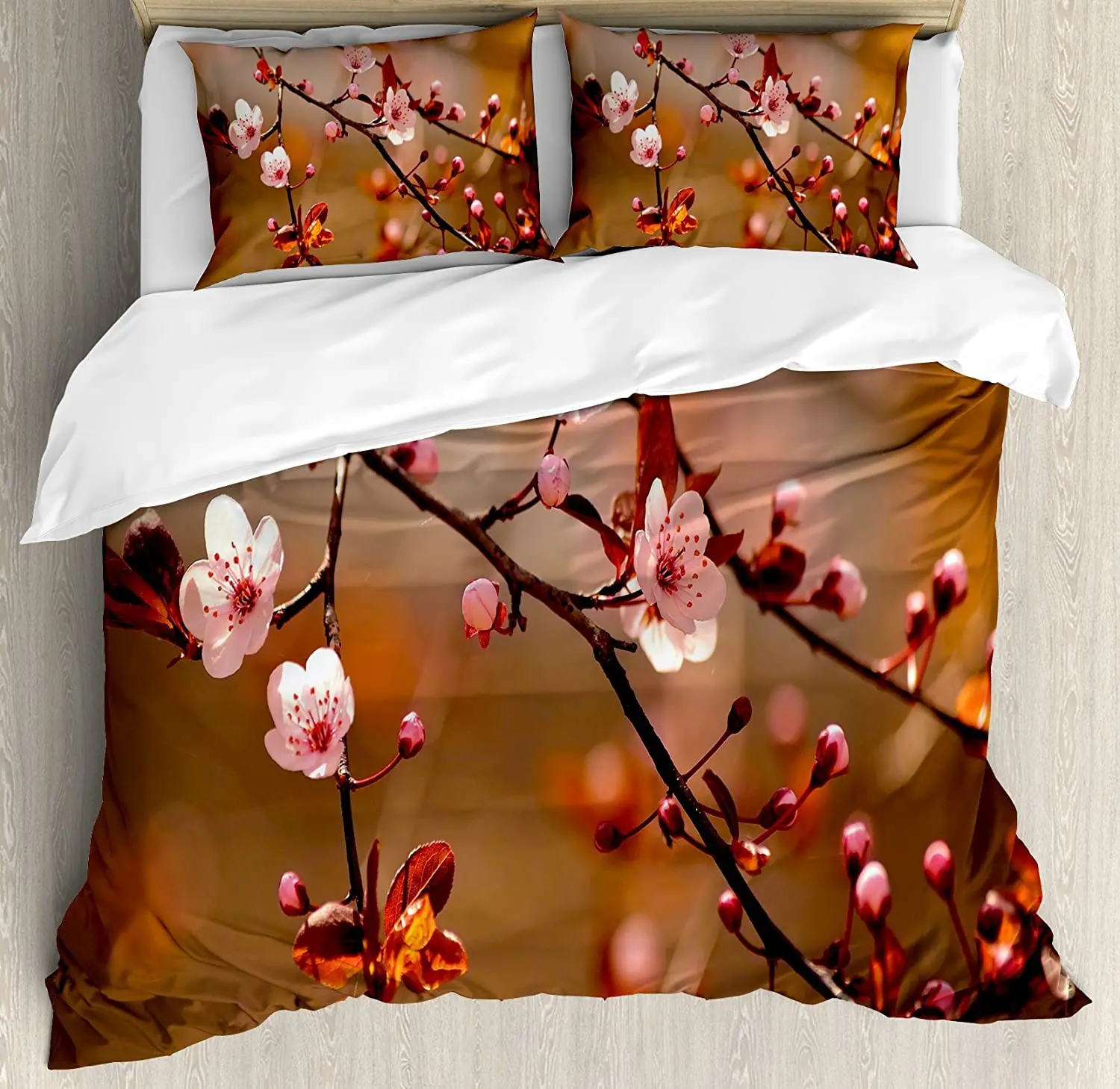 

Nature Bedding Set Cherry Blossom Sakura Tree Branches Flow 3pcs Duvet Cover Set Bed Set Quilt Cover Pillow Case Comforter Cover