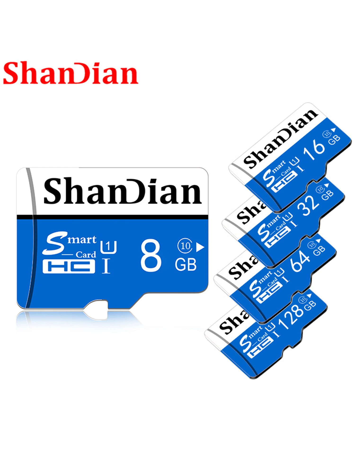 SHANDIAN Original Smart SD Memory Card 128GB Flash Mini SD Card 32GB 64GB Class 10 UHS-I High Speed TF Card for mobile phones