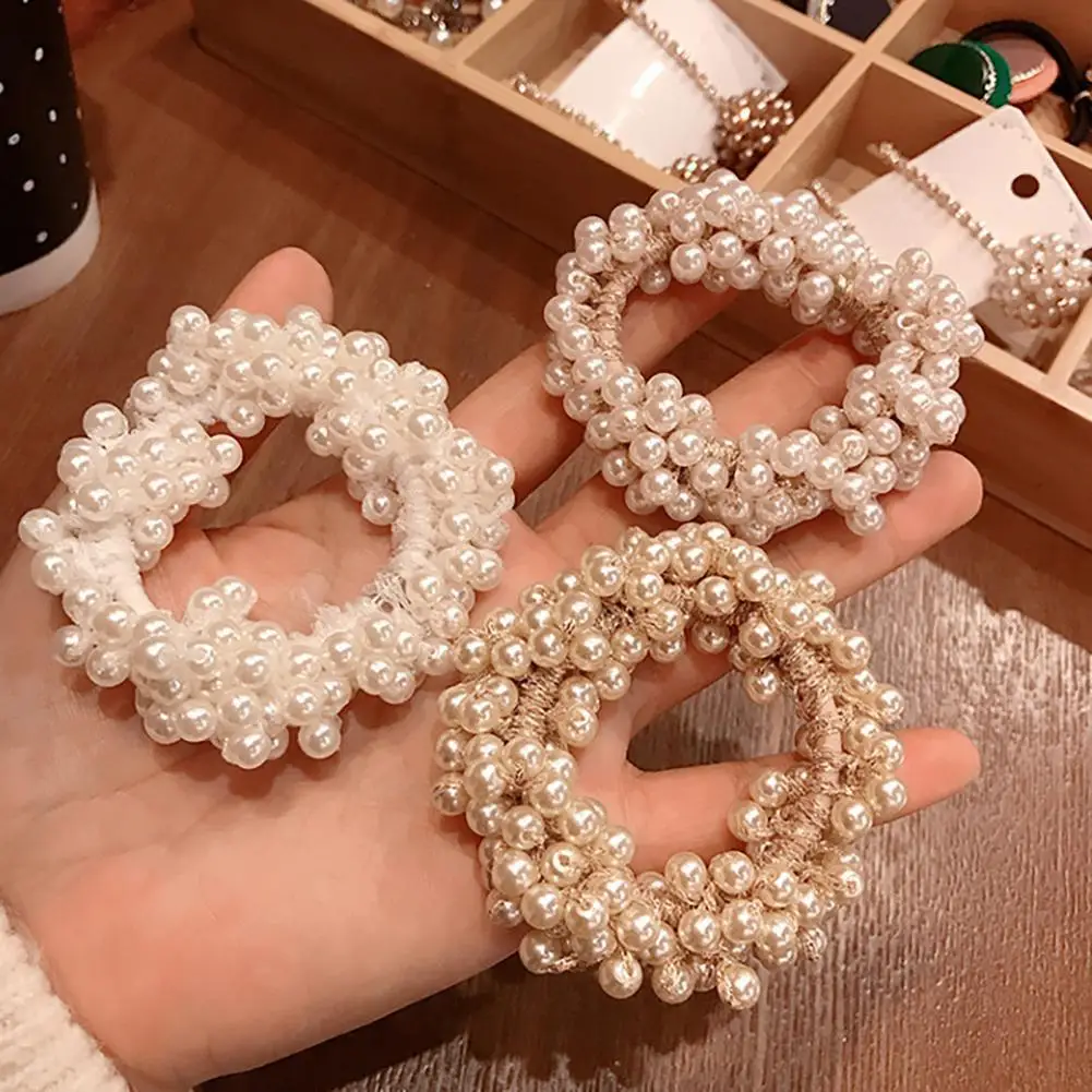 

Attractive High Elasticity Hair Ring Hair Scrunchies Faux Pearl Comfortable