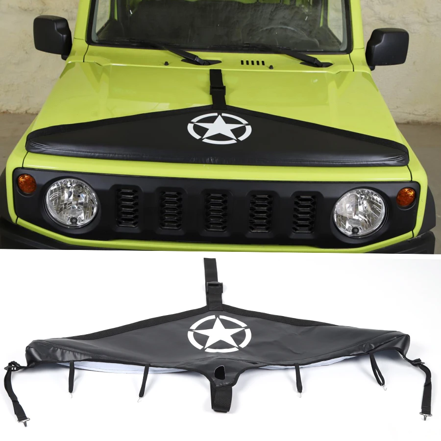 

NHAUTP 1Pcs Canvas Engine Bonnets For Suzuki Jimny Hood Guard Cover 2019-2021 Car Accessories