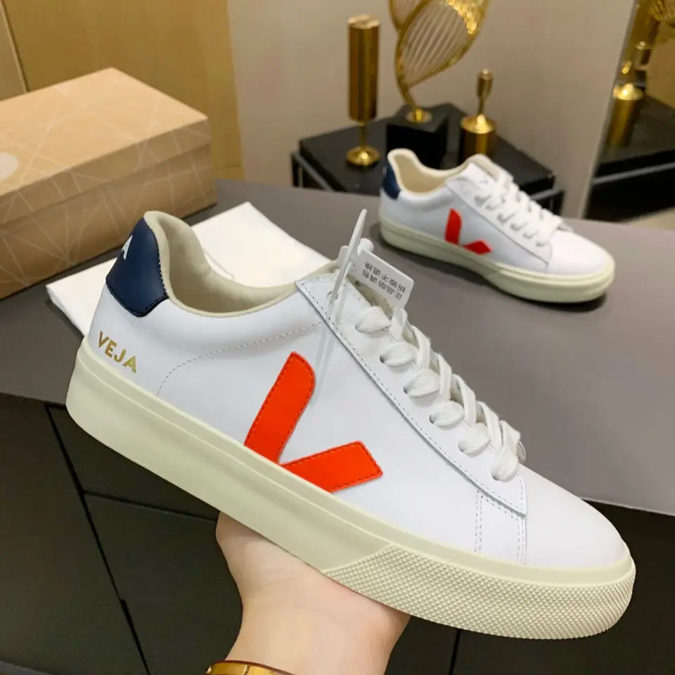 

Original VEJA Campo Women Sneakers Men Classic White Shoes Unisex Fashion Couples Veja Shoes Vegetarianism Trainers Size 36-44