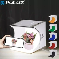 puluz 2020cm 8 mini folding studio diffuse soft box lightbox with led light black white photography background photo studio box