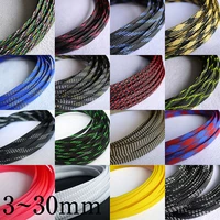 110m 2 4 6 8 10 12 14 16 20 25 30mm pet braided expandable cable sleeve nylon high density tight sheath protector harness