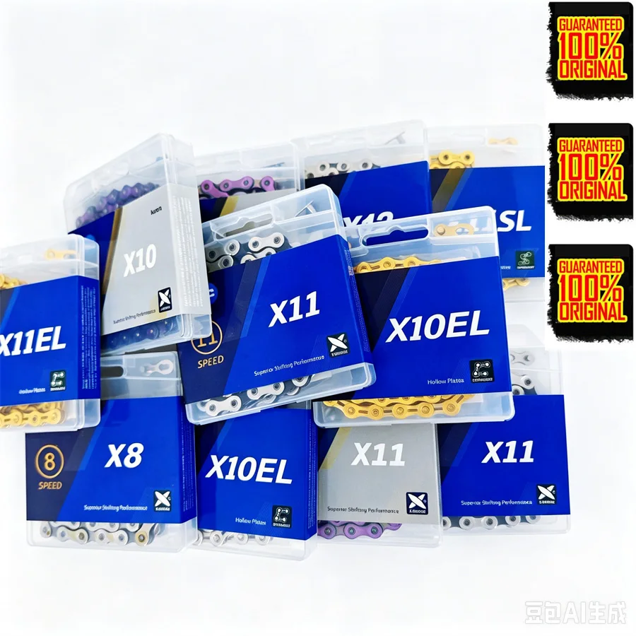Фото Цепи для велосипедов X9 X10 X11 X12 Chain EL SL, золотые/серебряные, 9/10/11/12 скоростей, для шоссейных и горных велосипедов. №3