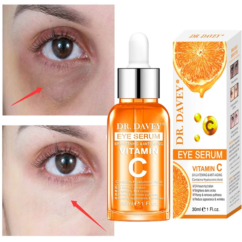 

Vitamin C Remove Dark Circles Eye Bags Eye Serum Lift Firm Brighten Face Cream Lighten Fine Lines Anti-Wrinkle Massage Eyes Care