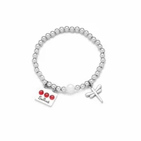 fashion women men silver stainless steel 6mm ball dragonfly pearl uno lock heart rope chain bracelet jewelry