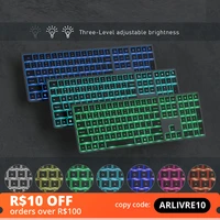 SeenDa Bluetooth Wireless Keyboard Backlit Color Rechargeable Keyboard Illuminated Multi-device Full Size Keyboard for Office