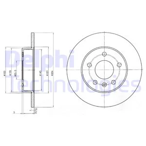 

DELPHI BG3406 DISC BACK 98 ASTRA.G.H-ZAFIR A.A "5BIJON"