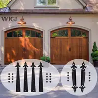 WJGJ Decorative Carriage House Garage Handle Hinge Accent Set Sliding Barn Door Hardware Kit Arrow Style 2 Handles 4 Hinges