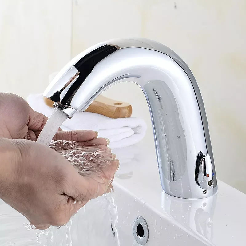 

Basin Faucets Sensor Automatic infrared Bathroom Sink Faucet Touchless Inductive Electric Deck Toilet Wash Mixer Water Tap 8906