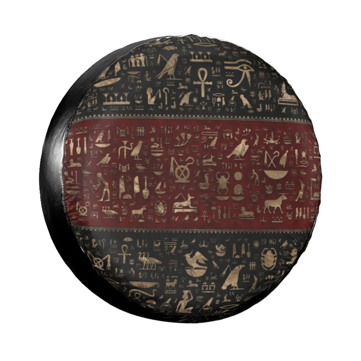 

Custom Ancient Egyptian Hieroglyphs Spare Tire Cover for Jeep Honda Egypt Culture Car Wheel Protectors 14" 15" 16" 17" Inch