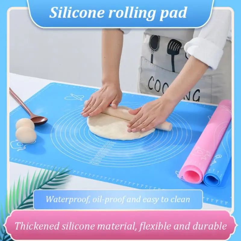 

Silicone Face Pad Non-stick Flexible And Durable Silicone Baking Mat Convenient Storage Household Pizza Dough Maker With Scale