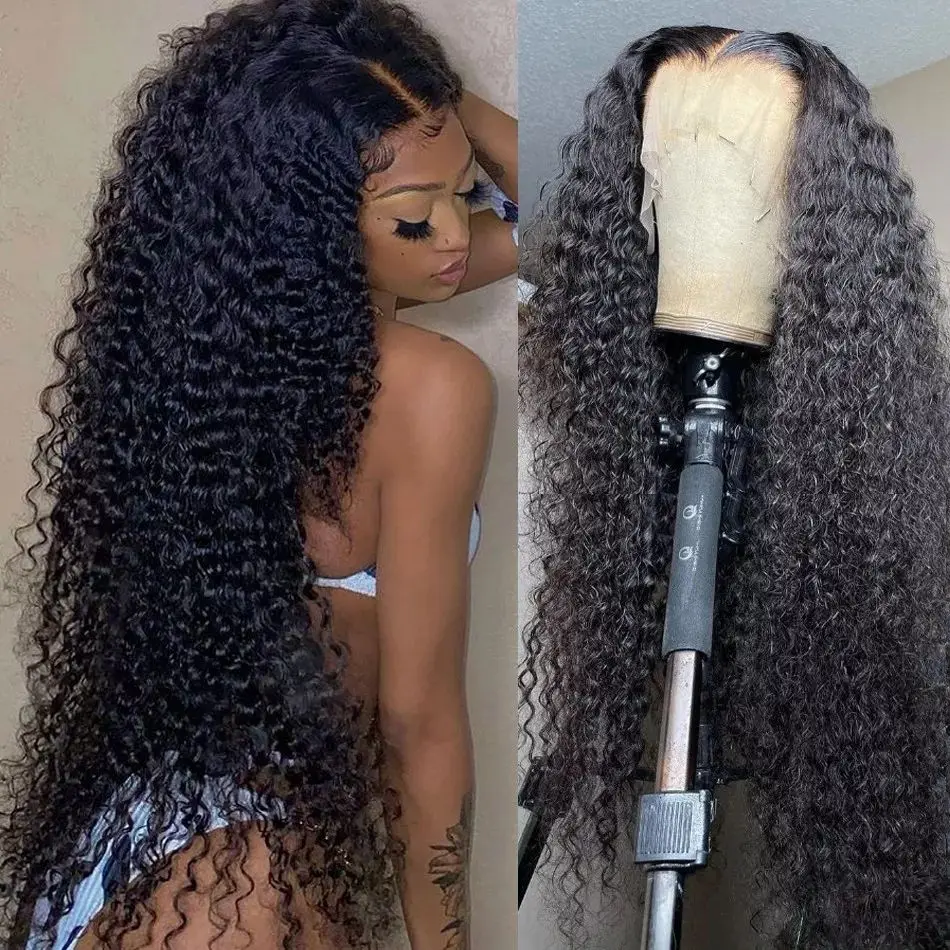 Deep Wave Frontal Wig Curly Human Hair Wigs For Black Women 28 34 Inch 13x4 13x6 Hd Lace Frontal Wig Water Wave Lace Front Wig