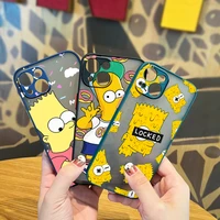 the simpsons disney boy for apple iphone 13 12 11 mini xs xr x pro max 8 7 6 plus frosted translucent matte cover phone case