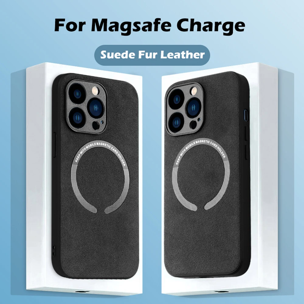 

Shockproof Suede Fur Leather Magnetic Phone Case For iPhone 14 13 12 11 Pro Max Mini XR X XS Max 7 8 Plus SE 2 3 Soft Cover