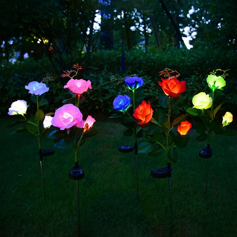 

LED Solar Simulation Rose Flower Light Home Decorative Flower Lights Garden Decoration Lawn Lamp Waterproof Landscape Rose Light