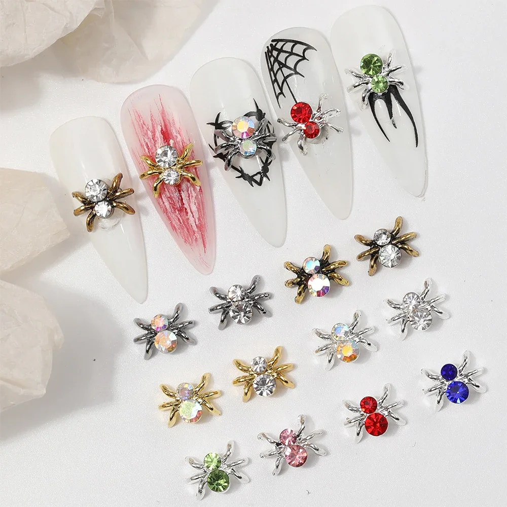 20 шт. металлические украшения для ногтей в готическом стиле панк на Хэллоуин паук