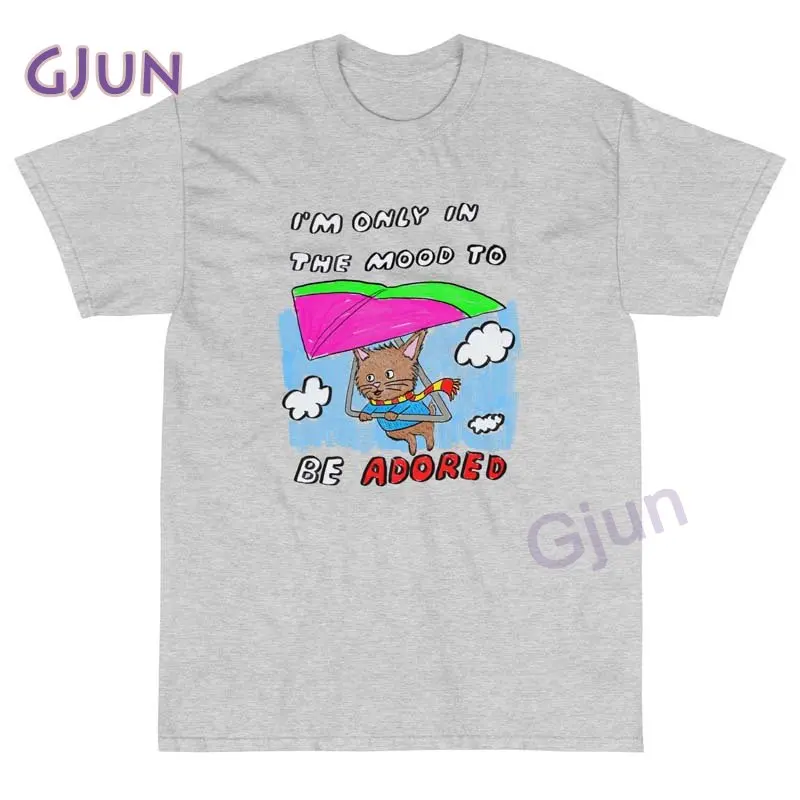 

Хлопковая футболка с круглым вырезом Be Adored Cat, хлопковая Повседневная Свободная футболка с коротким рукавом для мужчин и женщин, уличная одежда 90-х, Прямая поставка
