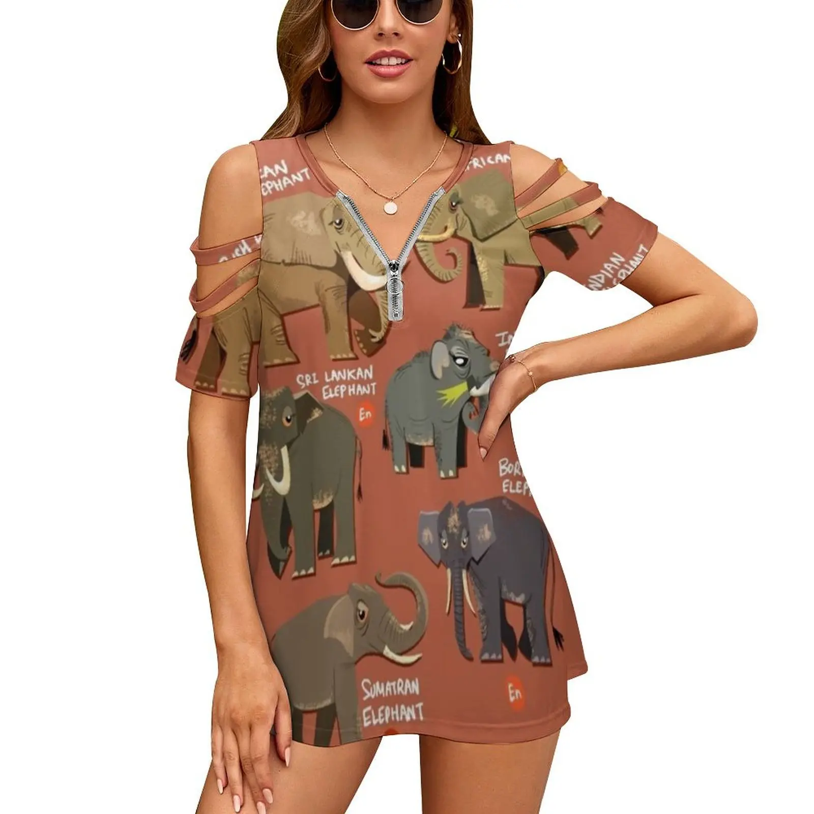 Женская футболка со слонами мира весенне-летние футболки с принтом разных стилей