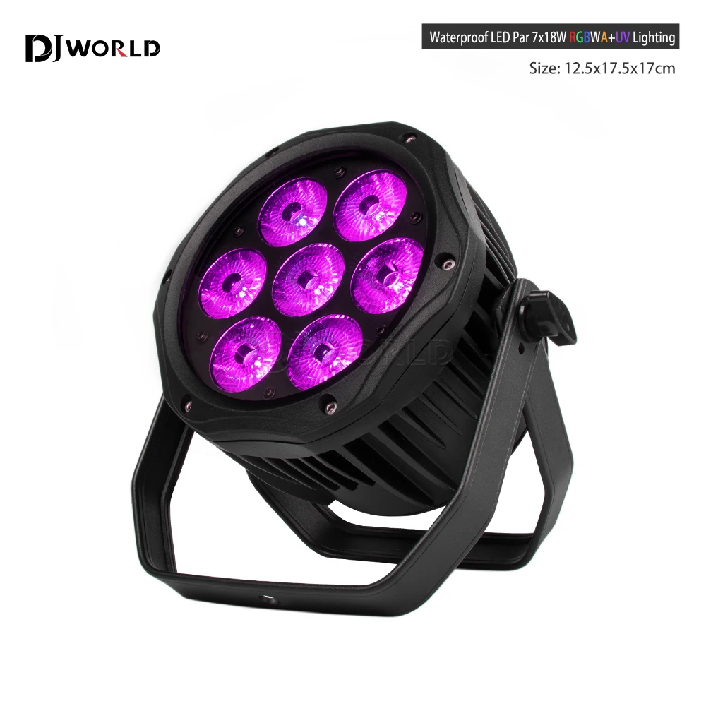 

DJWORLD светодиодный Par 7x18W RGBWA УФ Водонепроницаемый Контроллер IP65 DMX512 музыкальный диско Dj Бар напольное освещение для сцены