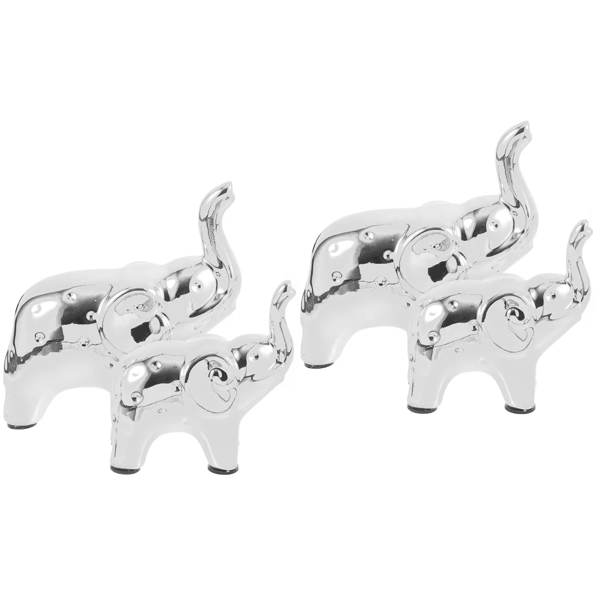 

4 pcs Decorative Elephant Ornament Adorable Ceramic Elephant Statue Decor Desktop Animal Figurine