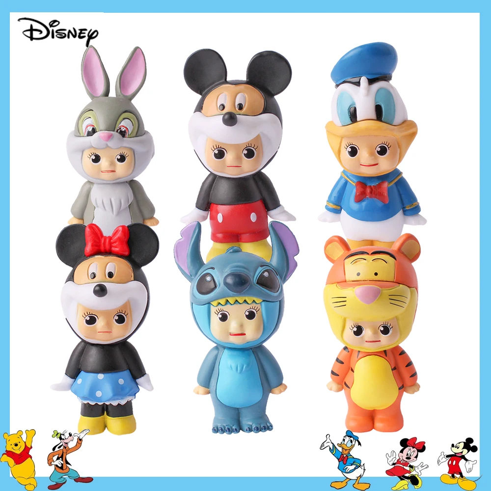 

6Pcs/Set Disney Mickey Mouse Minnie Stitch Figures Cartoon Anime PVC Anime Donald Daisy Duck Action Figures Kids Toys Gift