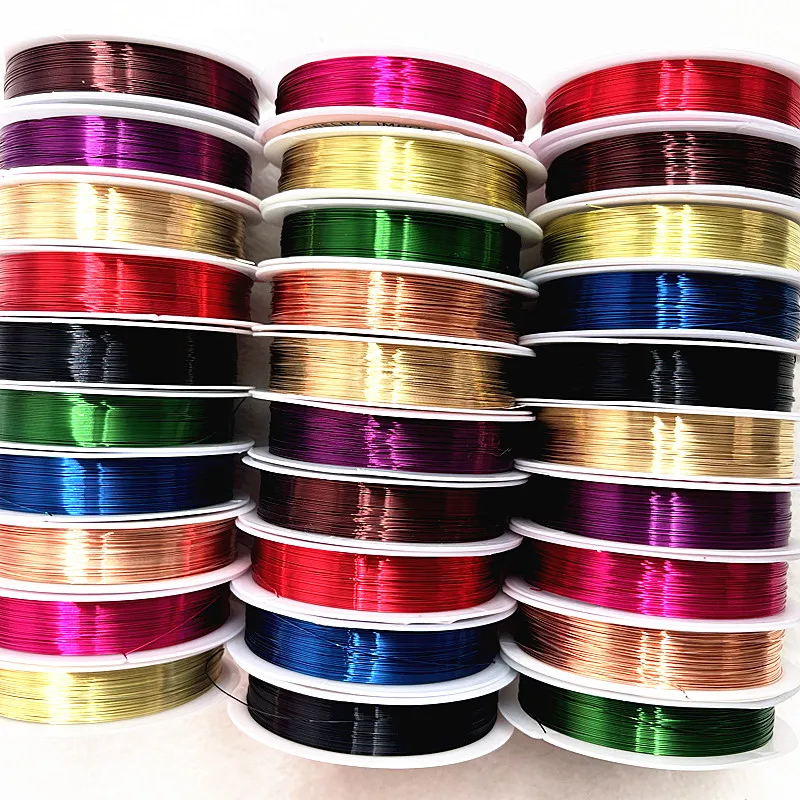 1pcs/lot 0.3mm 0.4mm Colorful Copper Wires Beading Wire for Jewelry Making DIY Handmade Bracelets Accessories