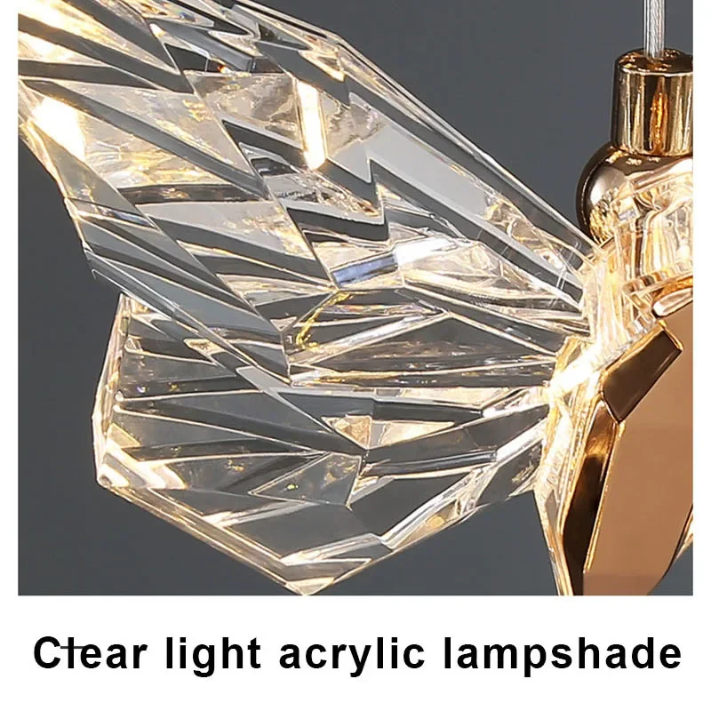 Скандинавские светодиодные подвесные светильники золотые акриловые