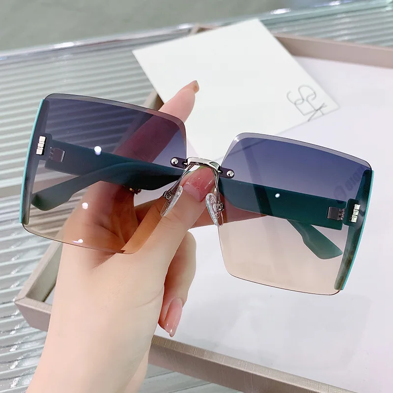 2023 New Big Frame Trend Square Sunglasses Male Female Retro Big Frame Fashion Sunglasses Travel Hiking Fishing Glasses