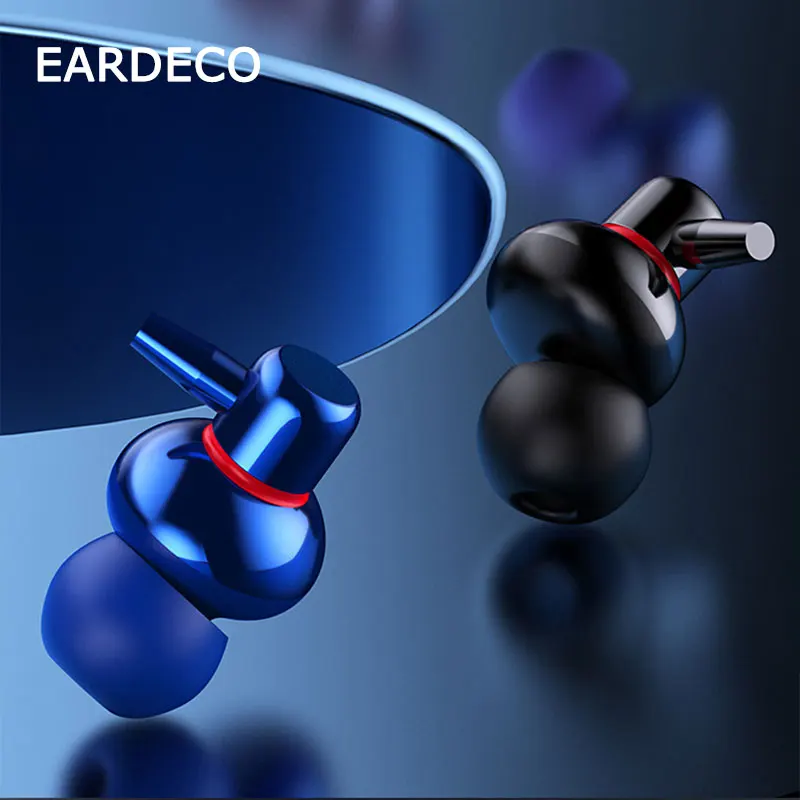 

EARDECO Metal Wired Headphones With Mic Earphone Bass Phone Headset Stereo Braided Wire Earphones Noise Reduction Hifi for Live