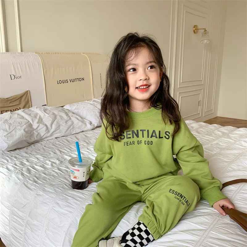 2 шт./компл. детский хлопковый комплект из свитшота и брюк |