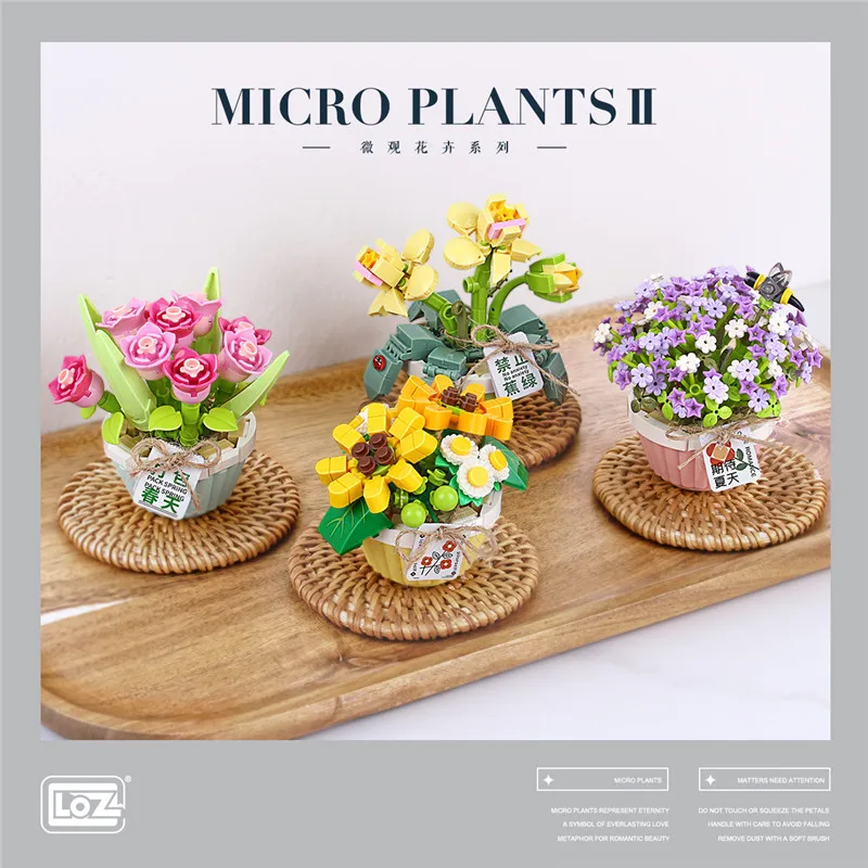 

LOZ Eternal Flower Building Block Micro Plants Bricks Model DIY 3D Assembled Toys Home Decoration For Girl Birthday Gift