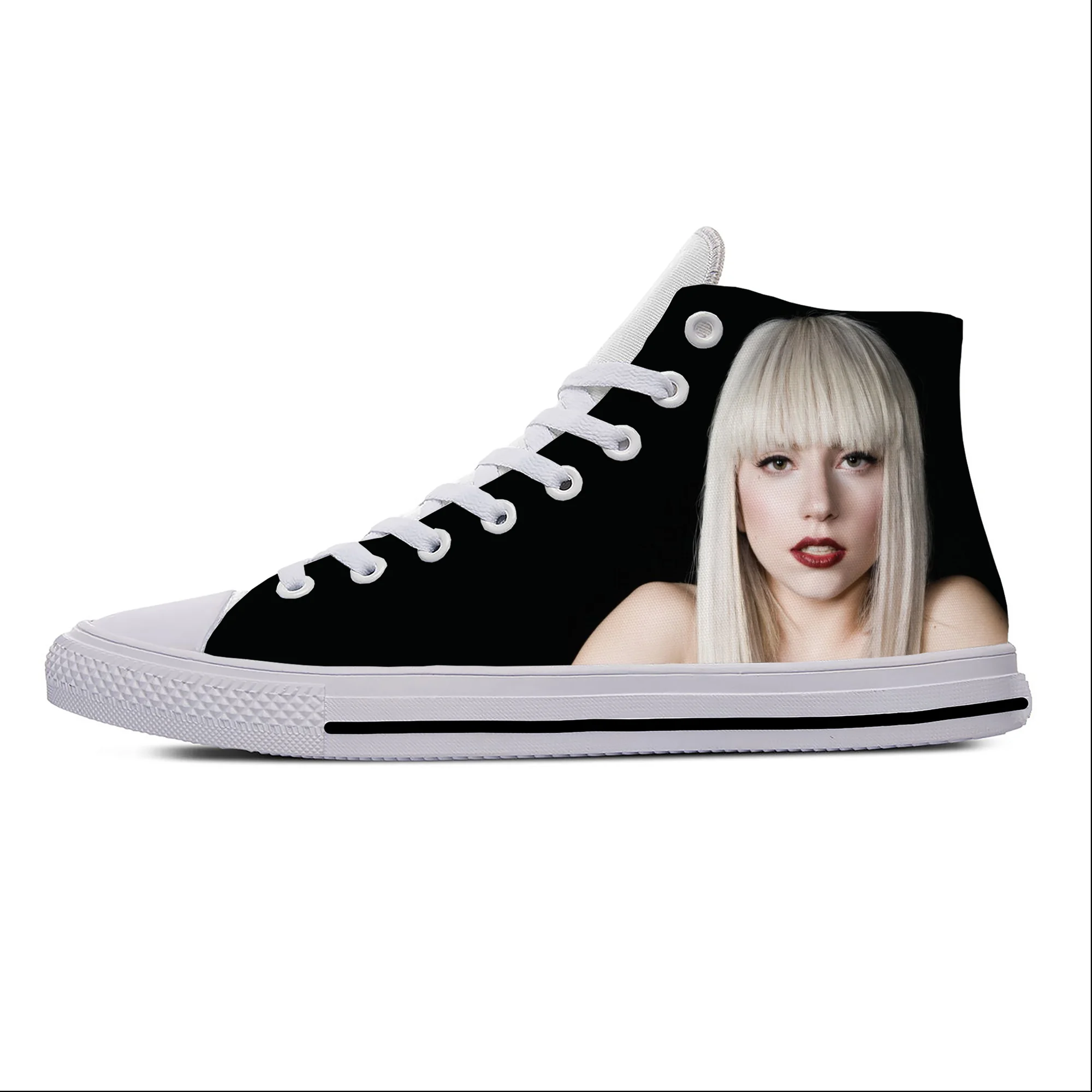 

Music Pop Singer Lady Gaga Cute Fashion Popular Casual Cloth Shoes High Top Lightweight Breathable 3D Print Men Women Sneakers