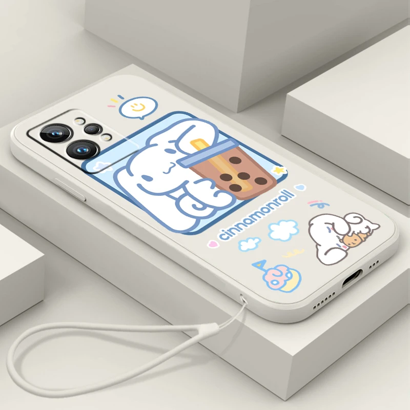 

Cinnamoroll Sanrio Cartoon Liquid Rope Phone Case For OPPO Realme Q3S Q5i 50A 50i C21Y C11 GT Neo3 Neo2 9 9i 8 8i 7 Pro Plus