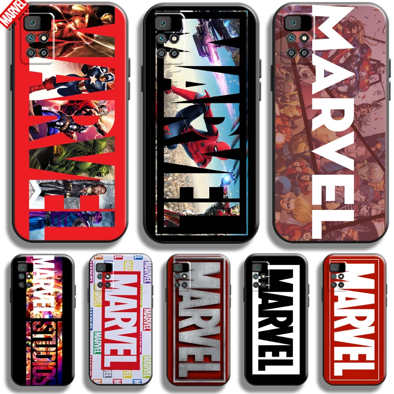 

Marvel Logo For Xiaomi Redmi 10 Phone Case 6.5 Inch Soft Silicon Coque Cover Black Funda Captain America Thor Comics