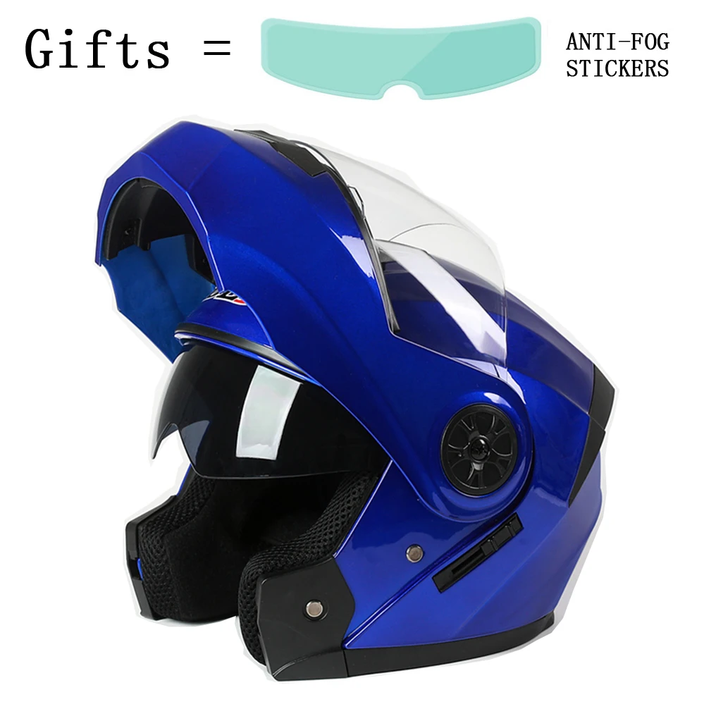 Классический модульный мотоциклетный шлем BLD с двойными линзами на все лицо для