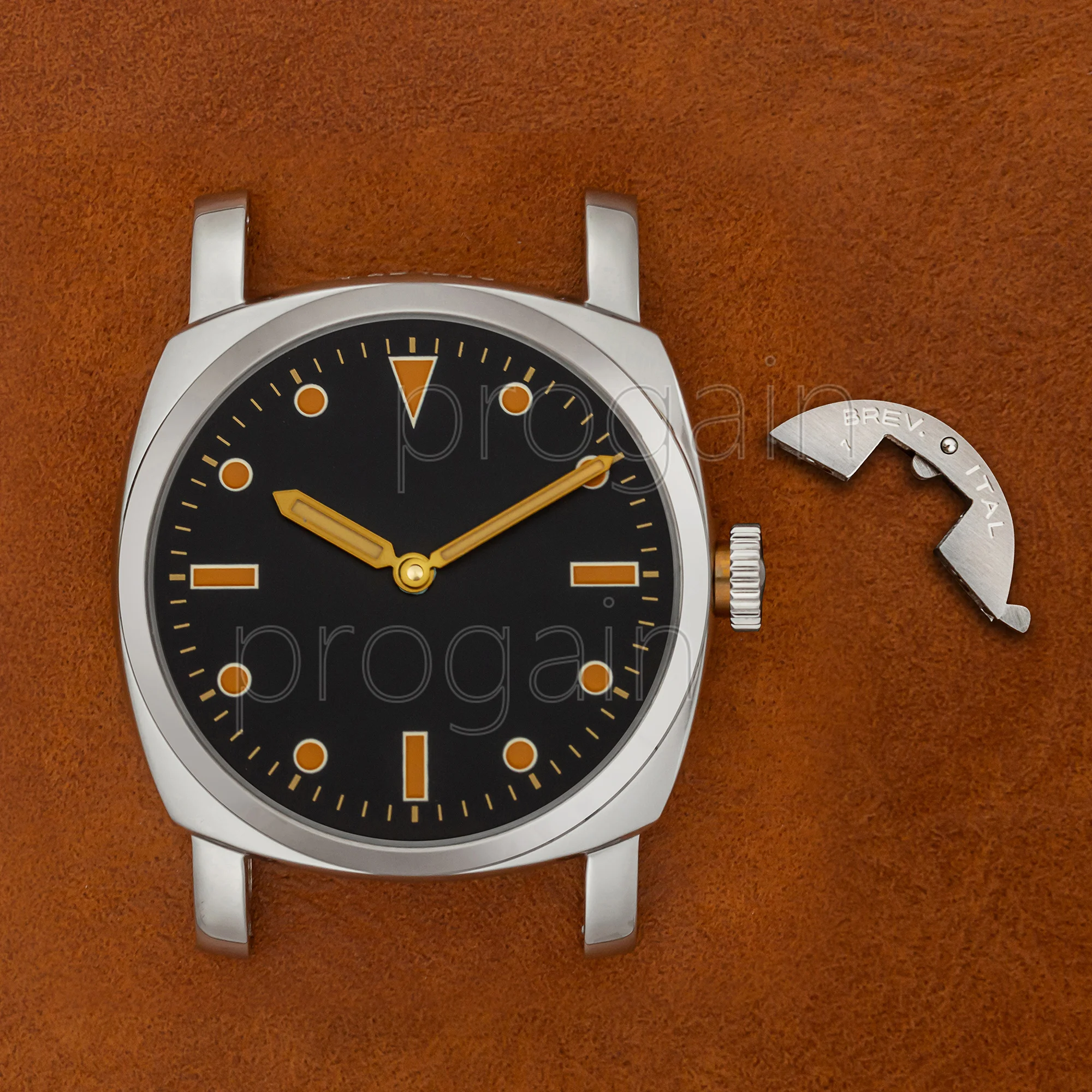 Корпус часов PAM 6152, корпус 47 мм, винтажный корпус, циферблат, стрелки для ETA 64976498 ST3600, механизм, корпус часов из нержавеющей стали, корпус PAM 6152 (art.: 3920d360557fc) - 3920d360557fc