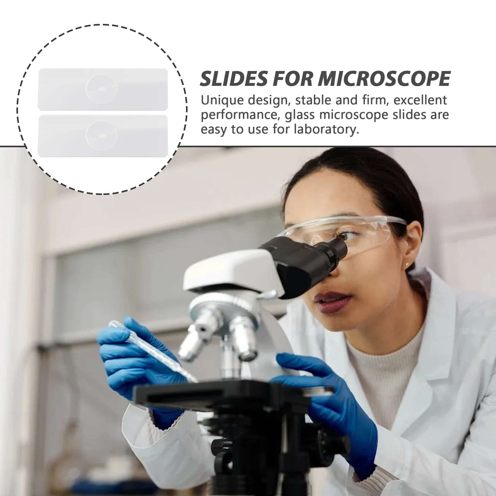 50 шт. стеклянные предметные стекла для микроскопа лабораторные водных образцов