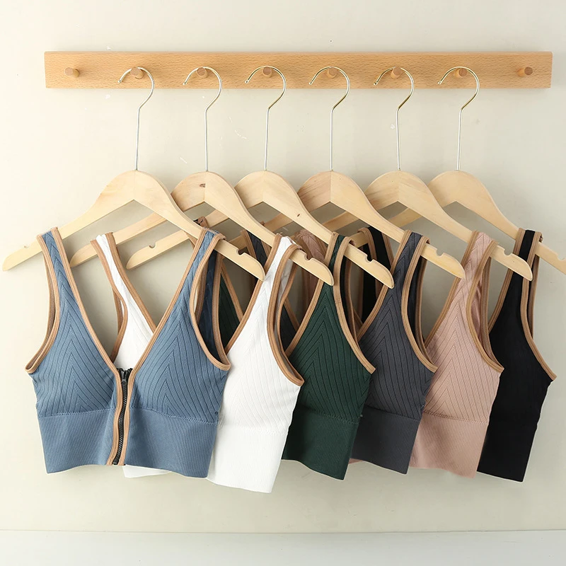 

Спортивный бюстгальтер на молнии, Женский противоударный Топ для фитнеса и бега, нижнее белье, женское нижнее белье без рукавов, женские бюс...