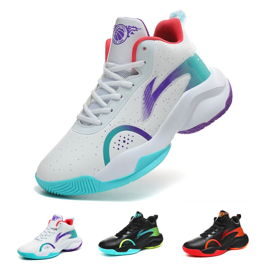 Brand Men Basketball Shoes Breathable Cushioning Non-Slip Sports Shoes Gym Training Athletic Sneaker Trend Boys Basketball Shoes