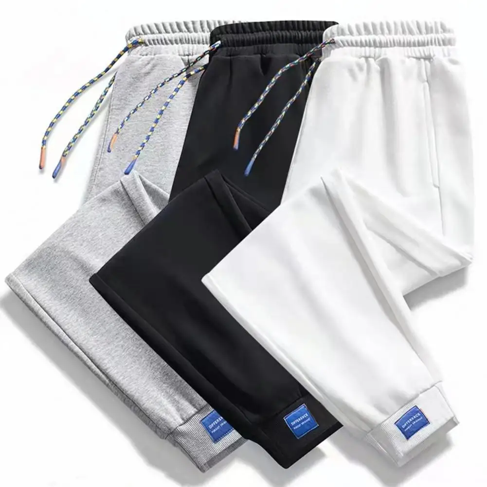 

Fashion Sweatpants Casual Men Pants Solid Color Elastic Waist Relaxed Fit Colorful Drawstring 2022 Autumn Trousers Streetwear
