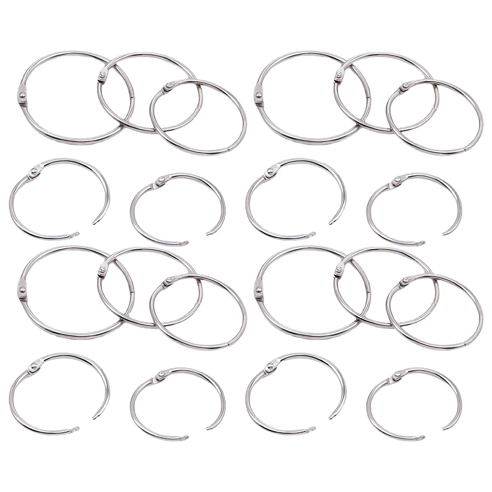 

100 Pcs Binder Ring Rings 1.5 Inch Flash Card Mini Paper Clipss Key A5 Notebook Flexible Adhesive Loose Leaf Cards
