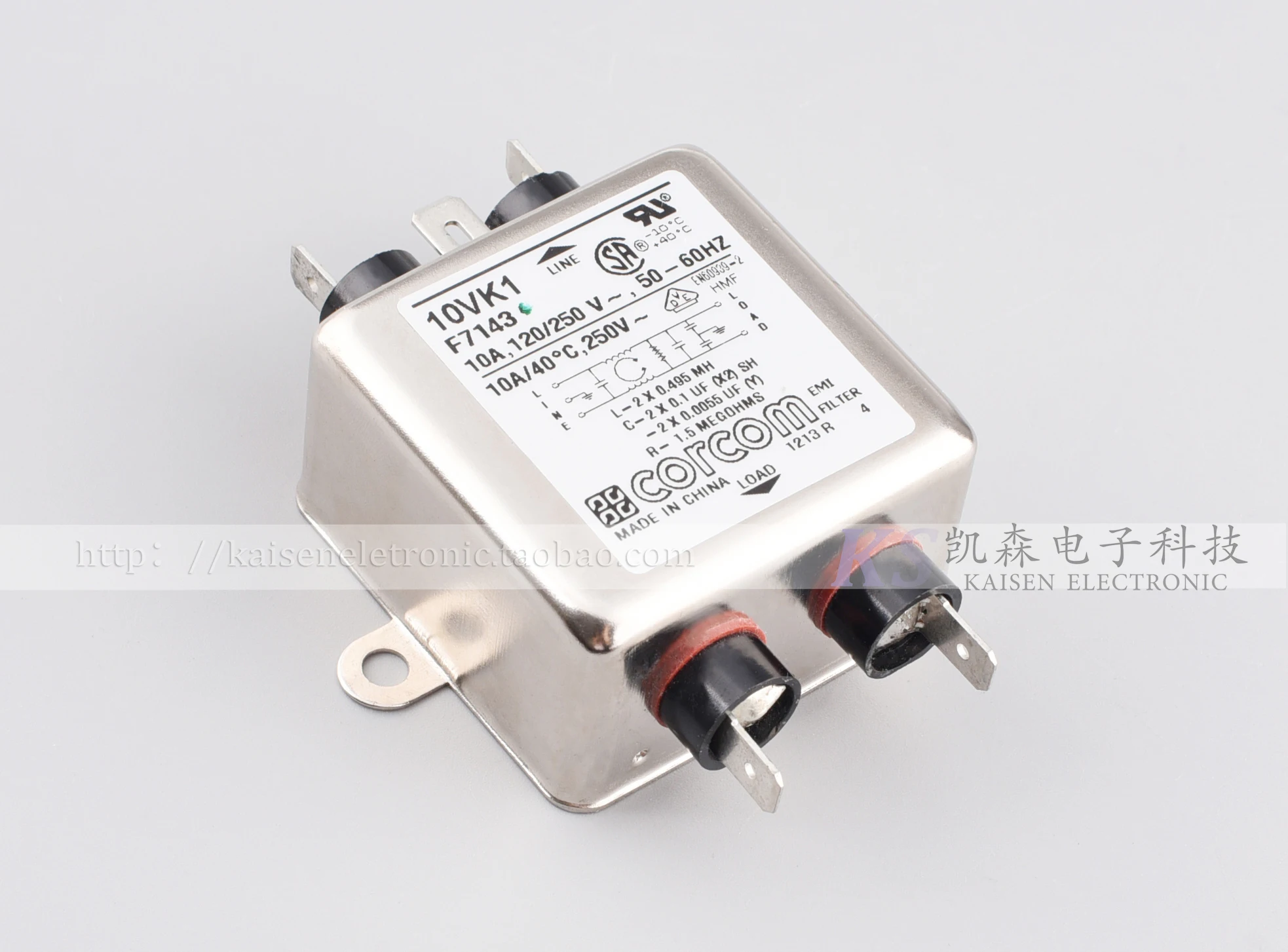 10VK1 K Серия F7143 1-6609028-3 10A противопомеховой однофазный фильтр EMI