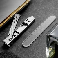 foldable double ended nail clipper tool ultra thin portable stainless steel nail toe cutter trimmer scissor manicure pedicure to