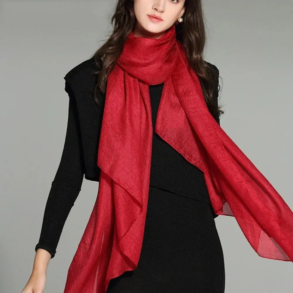 Женский однотонный шарф весна лето осень зима модный платок Женская