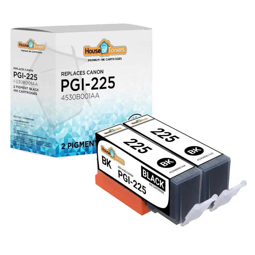 

2pk PGI225BK Ink for Canon PIXMA MG5120 MG5220 MG5320 MG6120 Printers