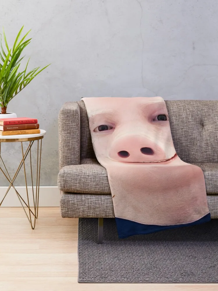 Улыбающееся декоративное одеяло John Pig для дивана путешествий декоративные